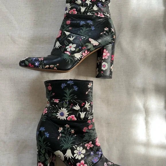 Valentino Garavani Floral Heeled Boots size 37.5 - Picture 7 of 11